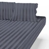 Image de 3S. x Tertio Drap Housse satin de Coton rayé - Gris - Anthracite 160 x 200 cm