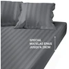 Image de 3S. x Tertio Drap Housse Grand Bonnet Satin De Coton rayé - Gris - Perle 90 x 190 cm