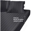 Image de 3S. x Tertio Drap housse grand bonnet Satin de coton rayé - Gris - Anthracite 140 x 190 cm