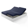 Image de 3S. x Tertio Drap-housse sommier articulé satin de coton rayé - Bleu - Indigo 2 x 80 x 200 cm