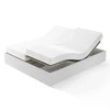 Image de 3S. x Tertio Drap-housse sommier articulé satin de coton rayé - Blanc 2 x 80 x 200 cm