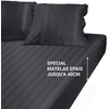 Image de 3S. x Tertio Drap-housse grand bonnet XL satin de coton rayé - Gris - Anthracite 200 x 200 cm