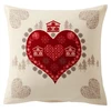Image de Becquet Taie d'oreiller en flanelle écru à motif coeurs - VALMOREL 50 x 70 cm