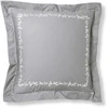 Image de Becquet Taie d'oreiller ou de traversin en percale de coton gris à motif brodé floral - ADELE 43 x 185 cm