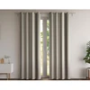 Image de Becquet Rideau occultants thermiques chambray en coton rayé ALPS - gris 135 x 180 cm
