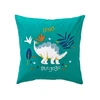 Image de Becquet Taie d'oreiller enfant en coton T REX - vert 65 x 65 cm