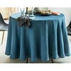 Image de Becquet Nappe ronde 235 cm en polyester bleu orage effet froissé - FONTANA