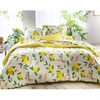Image de Becquet Housse de couette réversible en coton écru - LEMON BIRD 140 x 200 cm