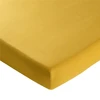 Image de Becquet Drap housse FLANELLE UNI - jaune moutarde 90 x 200 cm