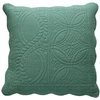Image de Becquet Housse d'oreiller ou de coussin matelassée en coton vert eucalyptus - BAILLARGUES 65 x 65 cm