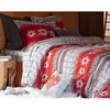 Image de Becquet Housse de couette réversible en flanelle rouge à motif carreaux - MONTAGNARD 240 x 220 cm