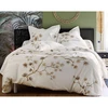 Image de Becquet Taie d'oreiller ou de traversin en coton blanc cassé à motif feuillage - MILA 50 x 70 cm
