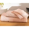 Image de Becquet Drap de bain en coton rose avec liteau brodé - Collection BYSANTINE 100 x 150 cm
