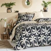 Image de Becquet Housse de couette coton réversible gris charbon à motif tropical beige - TOURISME 140 x 200 cm