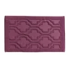 Image de Becquet Tapis de bain en coton violet aubergine motif géométrique en relief - Collection MIHRAB 60 x 120 cm
