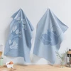 Image de Becquet Lot de 6 torchons SAKURATOR bleu en coton 50 x 73 cm