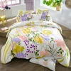 Image de Becquet Drap plat coton blanc motif floral multicolore - Collection HELLO YELLOW 240 x 300 cm