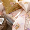 Image de Becquet Drap plat coton beige rosé motif floral multicolore - Collection DR.JOELO 240 x 300 cm
