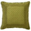 Image de Becquet Housse d'oreiller SANDRA en coton vert kaki 63 x 63 cm
