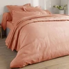 Image de Becquet Taie d'oreiller Uni en lin lavé rose blush 50 x 70 cm
