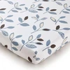 Image de Becquet Drap-housse en coton blanc cassé à motif feuillage - SEVENTIES 160 x 200 cm