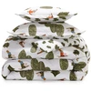 Image de Becquet Housse de couette réversible en coton blanc motif sports d'hiver - DR. ENNEIGES 140 x 200 cm