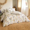 Image de Becquet Housse de couette réversible en percale de coton écrue à motif floral - ALBA 260 x 240 cm