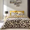 Image de Becquet Housse de couette en coton DAMIERS - beige 140 x 200 cm