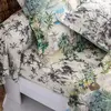 Image de Becquet Drap plat en coton écru à motif paysage tropical multicolore - DOLCE VITA 240 x 300 cm