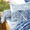 Image de Becquet Drap plat en coton bleu à motif marin - LES PROFONDEURS 180 x 290 cm