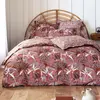 Image de Becquet Housse de couette réversible en percale de coton bois de rose - PANTHERE 140 x 200 cm