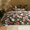 Image de Becquet Housse de couette réversible en coton noire à motif floral graphique - BOUKHARA 240 x 220 cm