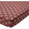 Image de Becquet Drap housse en coton DISQUES SOLAIRES, style folk - terracotta 140 x 190 cm