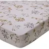 Image de Becquet Drap-housse en coton écru motif floral - FLEURAISON 90 x 190 cm