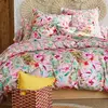 Image de Becquet Housse de couette réversible en coton rose poudré à motif tropical - VIBRANTE 140 x 200 cm