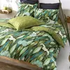 Image de Becquet Housse de couette réversible en coton vert bronze à motif tropical - DEPAYSANT 260 x 240 cm