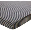 Image de Becquet Drap-housse en coton bleu à rayures - MARTIAL 140 x 190 cm