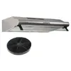 Image de - hotte casquette / visière 60 cm inox 240 m3/h - 100 watts - filtre inclus