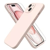Image de Coque Pour iPhone 15 Silicone Rose + Verre Trempe