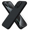 Image de Coque Pour iPhone 15 Pro Silicone Noir + Verre Trempe