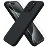 Image de Coque Pour iPhone 15 Pro Max Silicone Noir + Verre Trempe