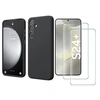 Image de Coque Pour Samsung Galaxy S24 Plus Silicone Noir + 2 Verres Trempes