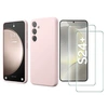 Image de Coque Pour Samsung Galaxy S24 Plus Silicone Rose + 2 Verres Trempes