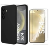 Image de Coque Pour Samsung Galaxy S24 Silicone Noir + Verre Trempe