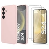 Image de Coque Pour Samsung Galaxy S24 Silicone Rose + 2 Verres Trempes