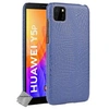 Image de Housse etui coque rigide simili cuir crocodile pour Huawei Y5p + film ecran - BLEU FONCE -