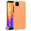 Image de Housse etui coque rigide simili cuir crocodile pour Huawei Y5p + film ecran - ORANGE -