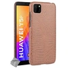 Image de Housse etui coque rigide simili cuir crocodile pour Huawei Y5p + film ecran - MARRON -