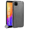 Image de Housse etui coque rigide simili cuir crocodile pour Huawei Y5p + verre trempe - NOIR -