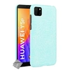 Image de Housse etui coque rigide simili cuir crocodile pour Huawei Y5p + verre trempe - BLEU CLAIR -